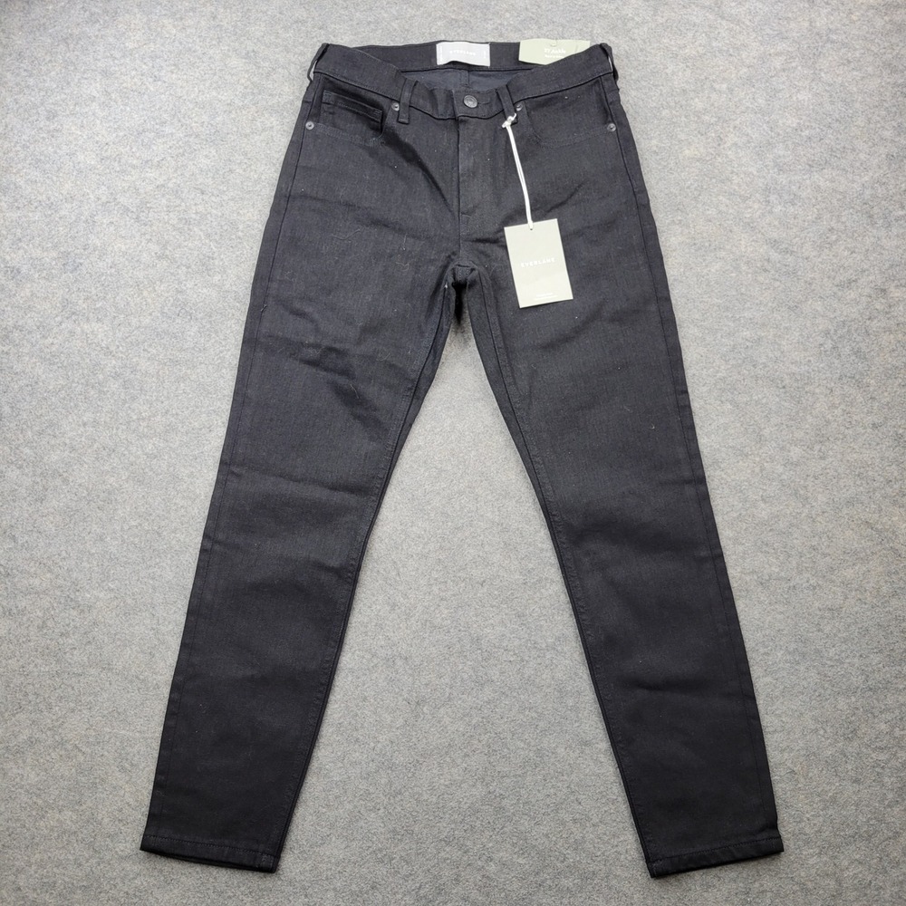 Everlane Womens Size 27 Mid Rise Skinny Ankle Jeans Black Denim RN139393